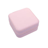 Faux Leather Portable Square Jewelry Box