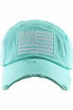Women's American Flag Vintage Baseball Cap 4th of July