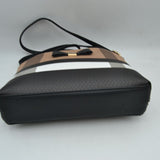 Structured Plaid Crossbody Handbag with Bow Accent and Long Strap