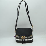 Plaid Accent Crossbody Bag with Adjustable Shoulder Strap