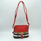 Plaid Accent Crossbody Bag with Adjustable Shoulder Strap