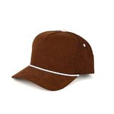 C.C Solid Corduroy Snapback Trucker Cap with Rope