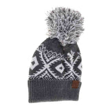 Aztec Multi-Colored Pom C.C Beanie