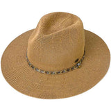 C.C Rhinestone Bugle Bead Trim Panama Hat