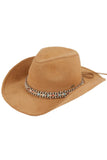 C.C Multi Thread Trim Suede Cowboy Hat
