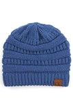 C.C Women's Ribbed Knit Solid Color Beanie