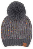 C.C Confetti Chenille Knit Pom Beanie