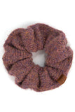 C.C Multi Yarn Knit Solid Color Soft Scrunchies