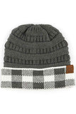 C.C Buffalo Check Cuff Knit Beanie