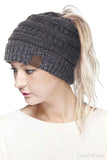 C.C Ombre Confetti Messy Bun Ponytail Beanie