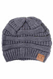 C.C Women's Ribbed Knit Solid Color Beanie