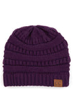 C.C Women's Ribbed Knit Solid Color Beanie