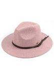 C.C Vegan Felt Leather Trim Heather Color Hat