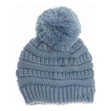 Kids Solid Pom C.C Beanies