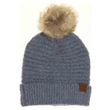 Solid Boucle Knit Pom C.C Beanie