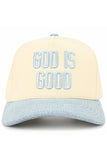 C.C GOD IS GOOD Embroidered Letter Two Tone Trucker Hat