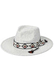 C.C Aztec Trim Band Vegan Felt Panama Hat