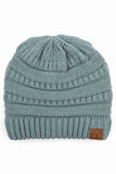 C.C Women's Ribbed Knit Solid Color Beanie