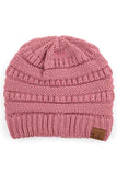 C.C Women's Ribbed Knit Solid Color Beanie