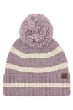 C.C Two Tone Stripe Yarn Pom Beanie