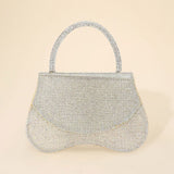 Bling Studded Flat Top Handle Flap Evening Bag / Crossbody Bag