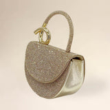 Bling Studded Top Handle Evening Crossbody Bag