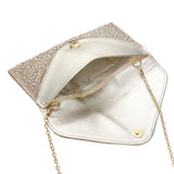 Bling Stone Studded Flap Envelope Evening Clutch Crossbody Bag