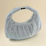 Rhinestone Bling Studded Slouch Hobo Evening Crossbody Bag