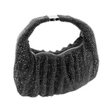 Rhinestone Bling Studded Slouch Hobo Evening Crossbody Bag