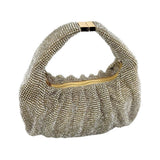 Rhinestone Bling Studded Slouch Hobo Evening Crossbody Bag