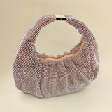 Rhinestone Bling Studded Slouch Hobo Evening Crossbody Bag