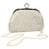 Pearl Embellished Evening Clutch Bag / Crossbody Bag