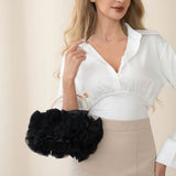 Floral Top Handle Evening Clutch Crossbody Bag