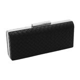 Faux Leather Basket Weave Evening Clutch Bag / Crossbody Bag
