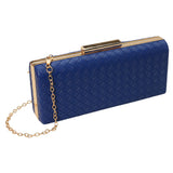 Faux Leather Basket Weave Clutch Evening Bag / Crossbody Bag