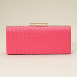 Faux Leather Basket Weave Clutch Evening Bag / Crossbody Bag