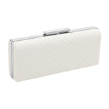 Faux Leather Basket Weave Evening Clutch Bag / Crossbody Bag