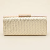 Faux Leather Basket Weave Evening Clutch Bag / Crossbody Bag