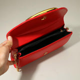 Bold Hardware Accent Snake Pattern Faux Leather Evening Clutch Bag Crossbody Bag