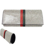 Color Block Bling Evening Clutch Crossbody Bag