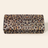 Leopard Patterned Bling Evening Clutch Crossbody Bag