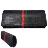 Color Block Bling Evening Clutch Crossbody Bag