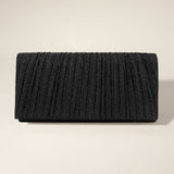 Pleated Shimmery Evening Clutch Crossbody Bag