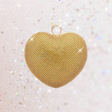 Rhinestone Embellished Heart Evening Clutch Crossbody Bag