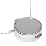 Metallic Round Compact Mirror Clutch Evening Bag Crossbody Bag