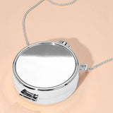 Metallic Round Compact Mirror Clutch Evening Bag Crossbody Bag