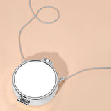 Metallic Round Compact Mirror Clutch Evening Bag Crossbody Bag
