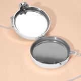 Metallic Round Compact Mirror Clutch Evening Bag Crossbody Bag
