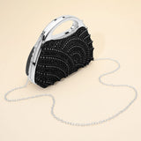 Pearl Rhinestone Embellished Evening Clutch Crossbody Bag