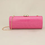 Faux Leather Textured Pattern Clutch Evening Bag